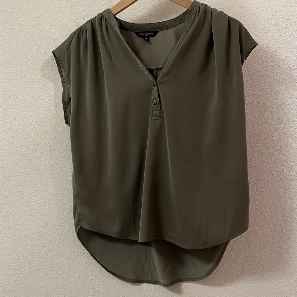 Olive Green Sleeveless Blouse